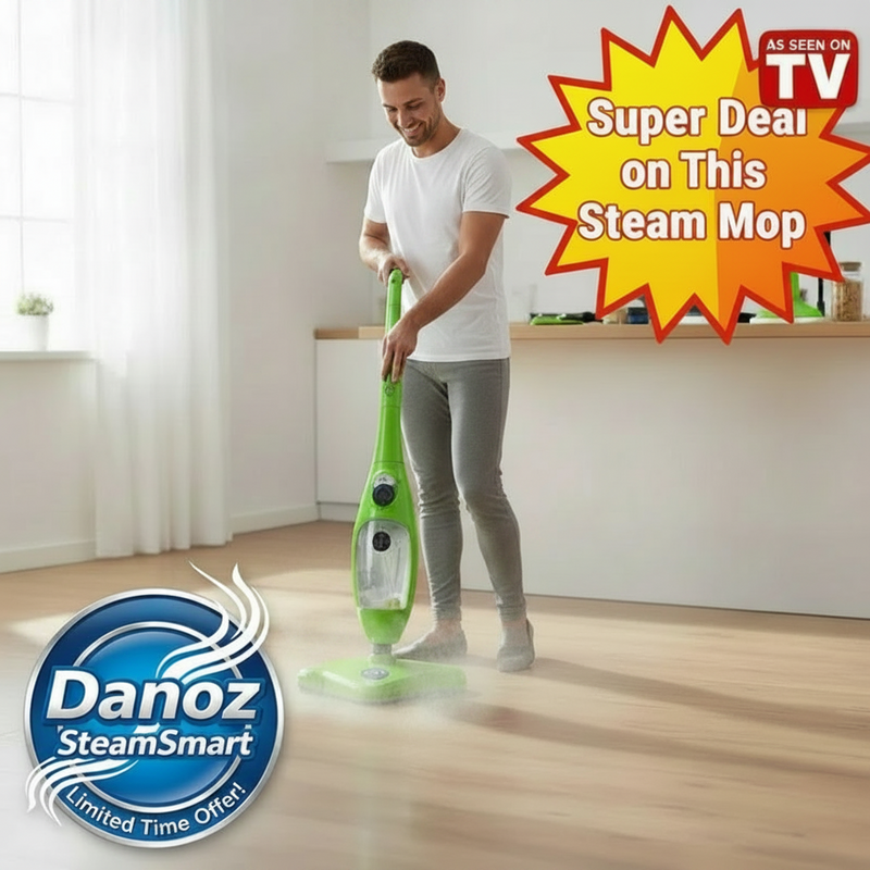 💨 Danoz SteamSmart | H2O Steam Mop System | Kills 99% of Germs | Chemical-Free | Floors, Carpets & Upholstery | As Seen on TV ✨