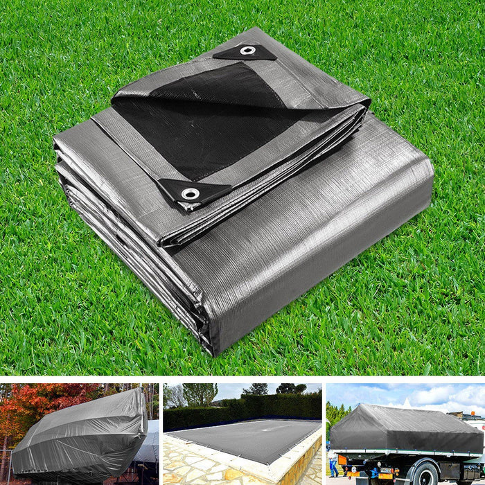 Danoz Outdoors ⛺ Instahut Tarp Tarpaulin 3.6x7.3m Canvas Camping Heavy Duty Sun Cover