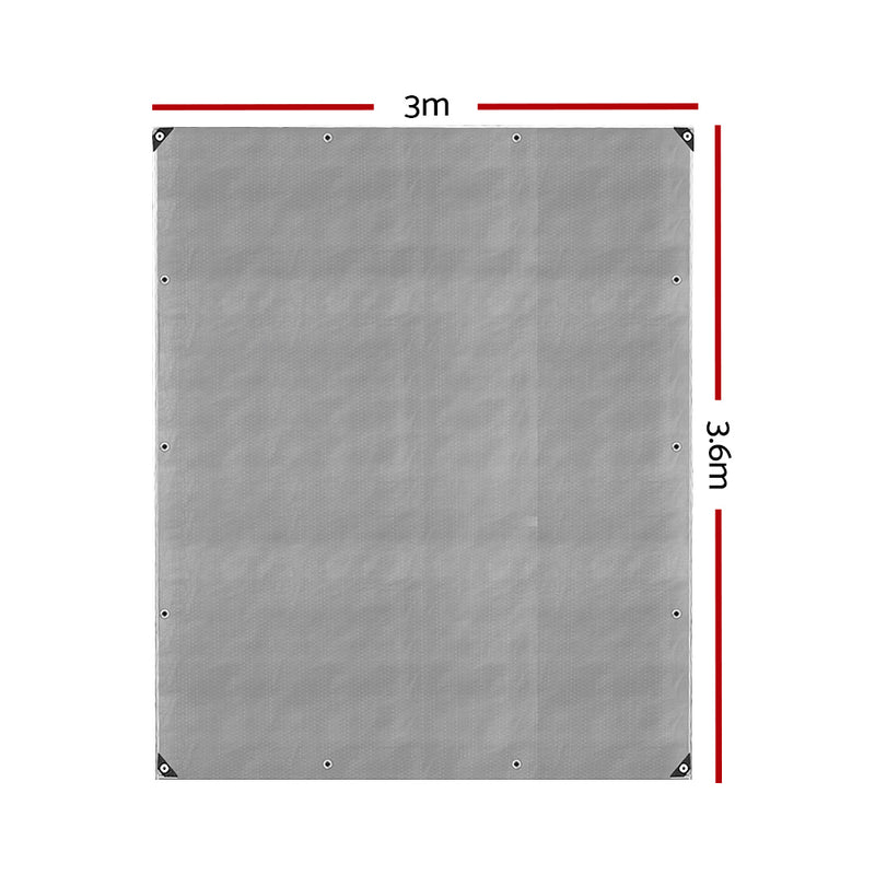 Danoz Direct - Instahut Tarp Tarpaulin 3x3.6m Canvas Camping Heavy Duty Sun Cover