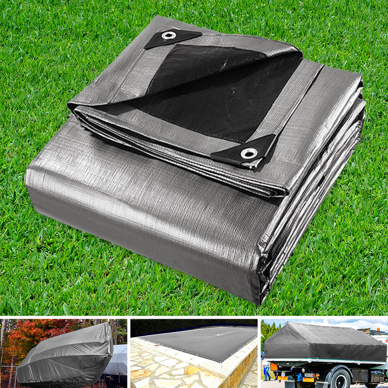 Danoz Direct - Instahut Tarp Tarpaulin 9x12m Canvas Camping Heavy Duty Sun Cover