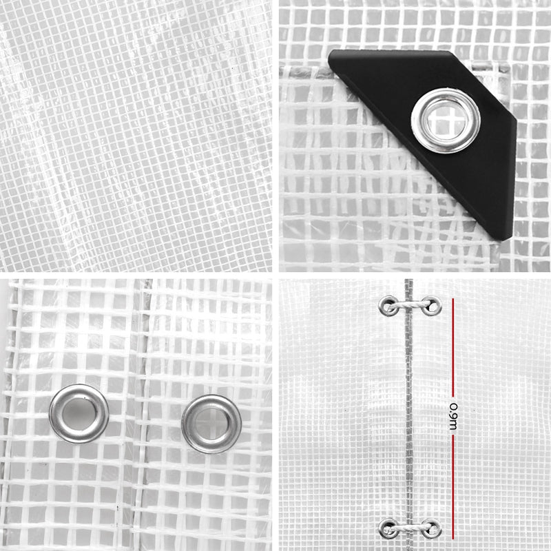 Danoz Outdoors 🎪 Instahut Tarp Tarpaulin 6x9m Canvas Heavy Duty Camping Cover Clear