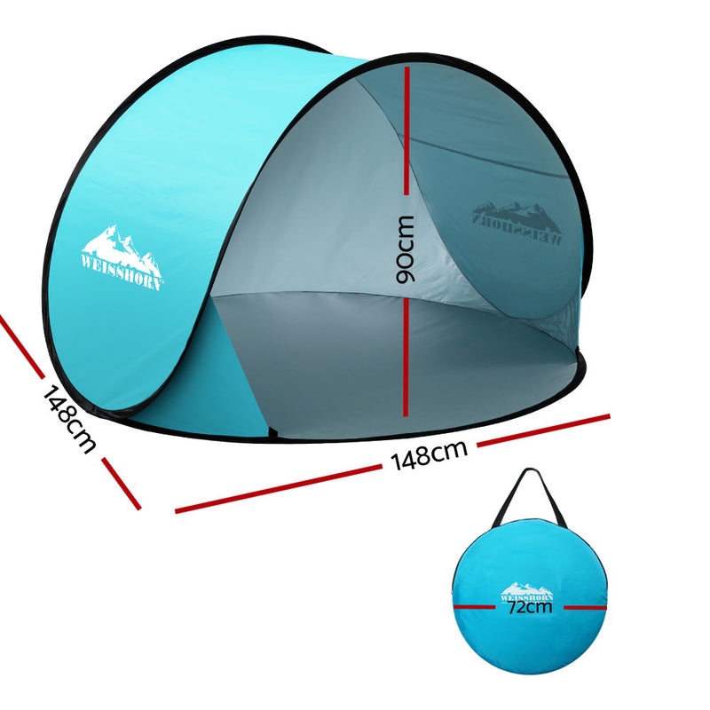 Ultimate convenience and protection with Danoz Direct - Weisshorn Pop Up Beach Tent. This portable sun shade shelter is perfect for camping