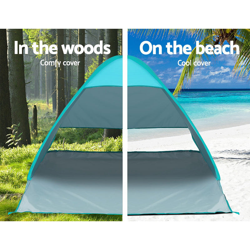 Danoz Camping - Weisshorn Pop Up Beach Tent Camping Hiking 3 Person Sun Shade Fishing Shelter