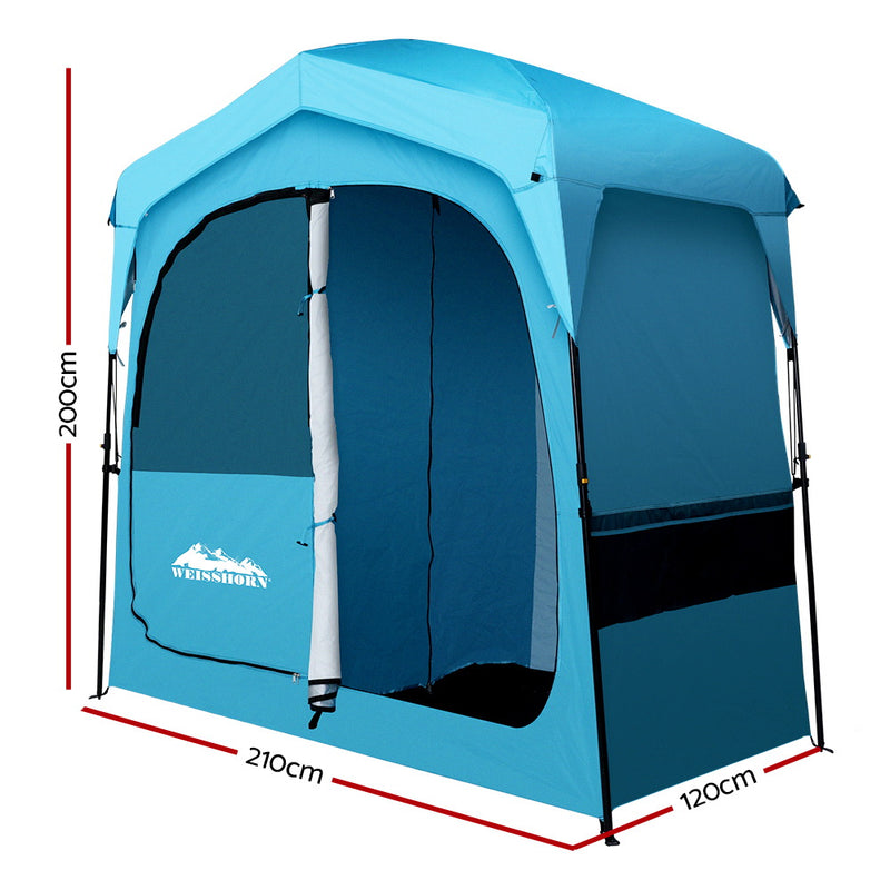 Danoz Direct - Weisshorn Double Camping Shower Toilet Tent Outdoor Fast Set Up Change Room