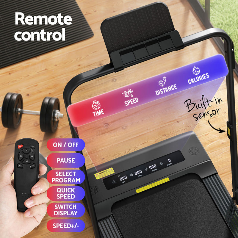 Danoz Direct - Everfit Treadmill Electric Walking Pad Under Desk Home Gym Fitness 400mm Black