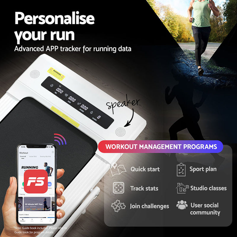 Danoz Fitness - Everfit Treadmill Electric Walking Pad Under Desk Home Gym Fitness 400mm White