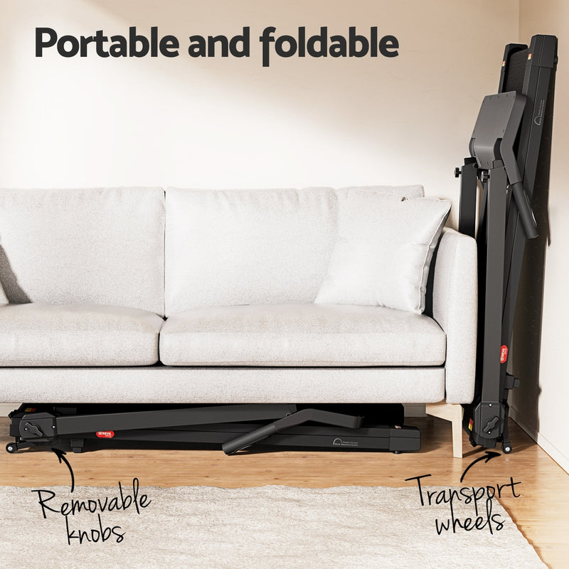 Danoz Direct - Everfit Treadmill Electric Home Gym Fitness Exercise Knob Foldable 420mm Black