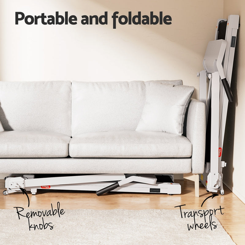 Danoz Fitness - Everfit Treadmill Electric Home Gym Fitness Exercise Knob Foldable 420mm White - Incl. Delivery