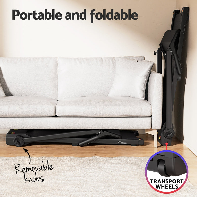 Danoz Direct - Everfit Treadmill Electric Home Gym Fitness Exercise Knob Foldable 450mm Black