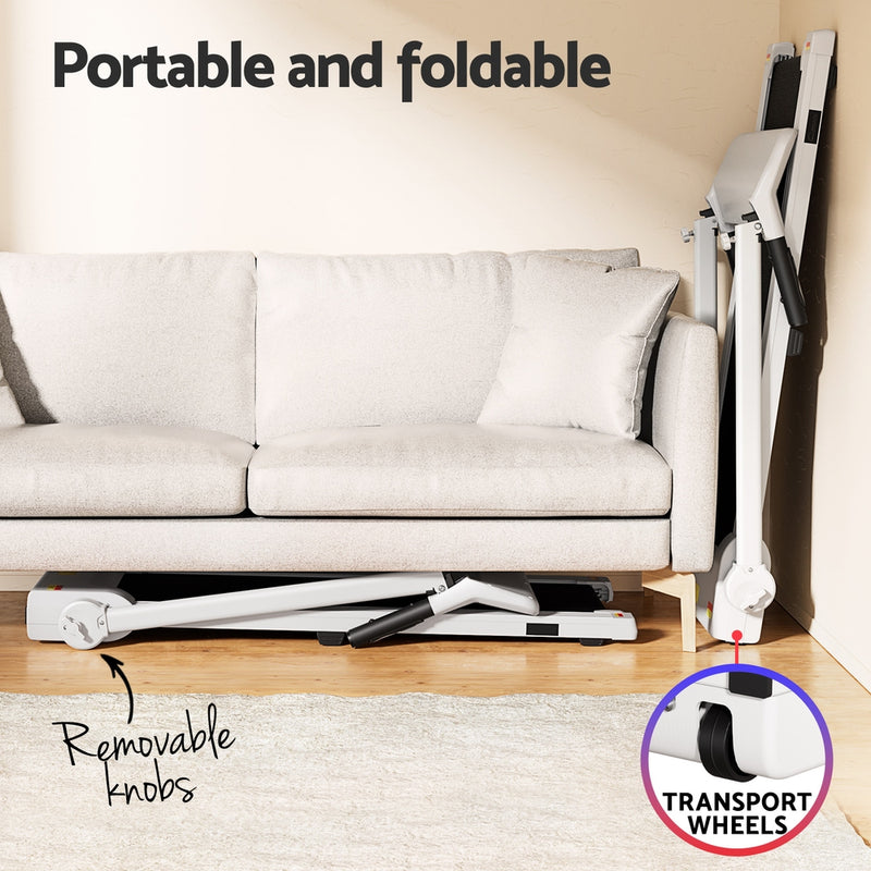 Danoz Fitness - Everfit Treadmill Electric Home Gym Fitness Exercise Knob Foldable 450mm White - Incl. Delivery