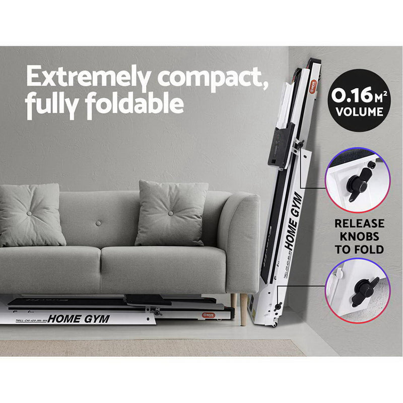 Danoz Fitness - Everfit Treadmill Electric Home Gym Fitness Exercise Fully Foldable 420mm White - Incl Delivery