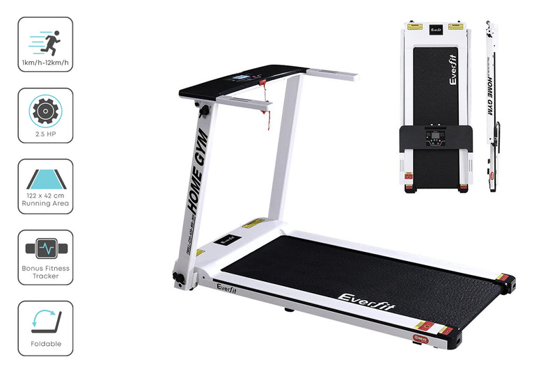 Danoz Fitness - Everfit Treadmill Electric Home Gym Fitness Exercise Fully Foldable 420mm White - Incl Delivery