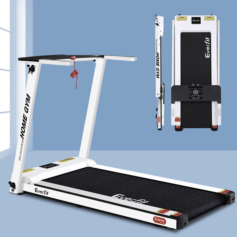 Danoz Fitness - Everfit Treadmill Electric Home Gym Fitness Exercise Fully Foldable 420mm White - Incl Delivery