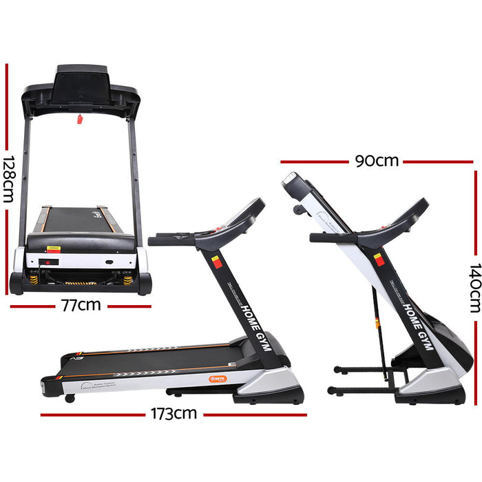 Danoz Fitness - Everfit Treadmill Electric Auto Incline Spring Home Gym Fitness Exercise 480mm - Incl. Delivery