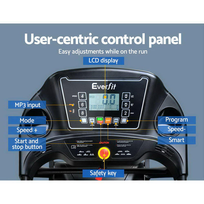 Danoz Fitness - Everfit Treadmill Electric Home Gym Fitness Exercise Machine Foldable 400mm - Incl. Postage