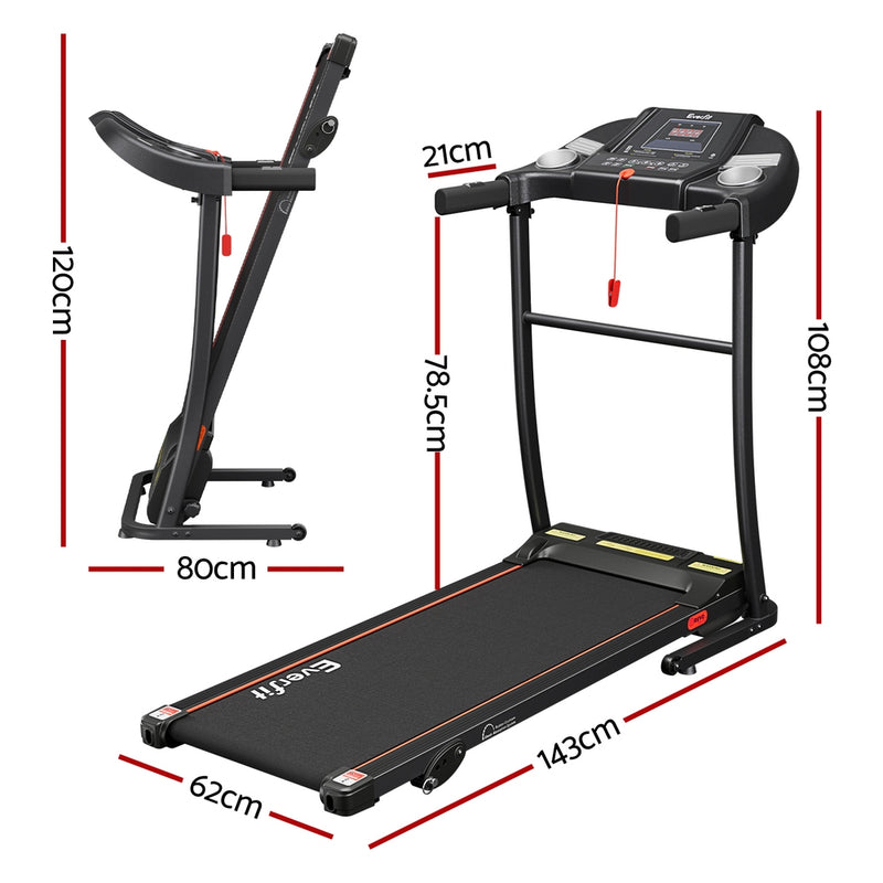 Danoz Fitness - Everfit Treadmill Electric Home Gym Fitness Exercise Equipment Incline 400mm - Free Delivery!