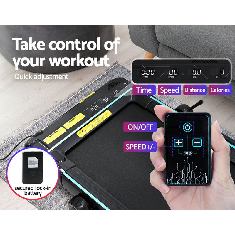 Danoz Fitness - Everfit Treadmill Electric Walking Pad Under Desk Home Gym Fitness 420mm Remote