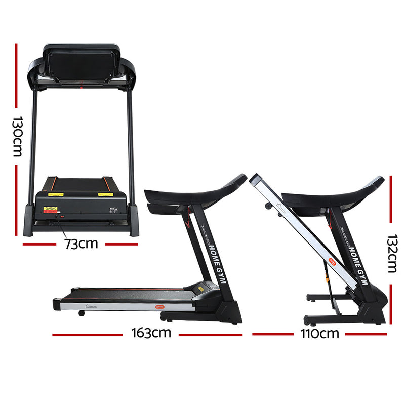 Danoz Fitness - Everfit Treadmill Electric Auto Level Incline Home Gym Fitness Exercise 450mm - Free Delivery