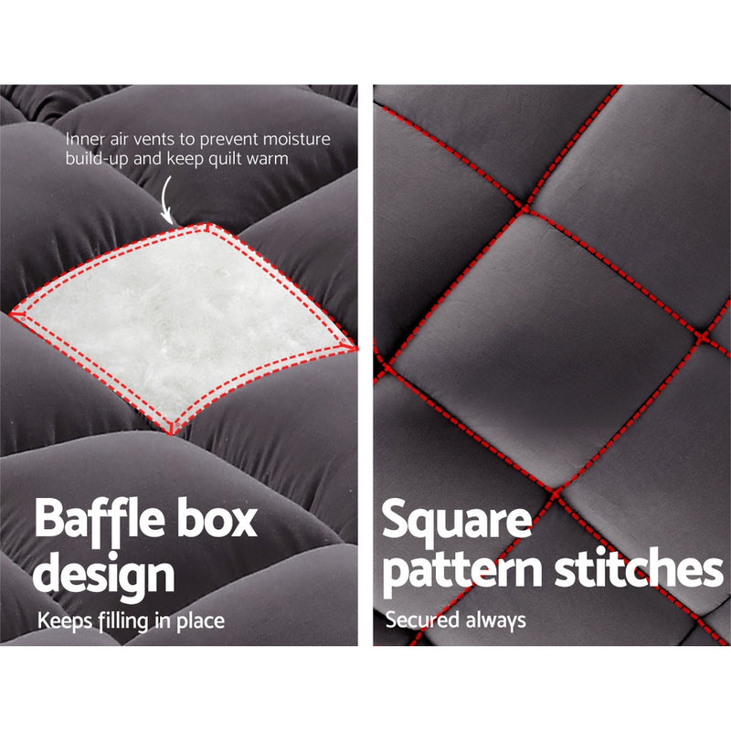 Danoz Direct - Giselle Bedding Mattress Topper Pillowtop Bamboo Charcoal Double