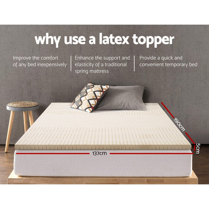 Danoz Direct - Giselle Bedding Latex Mattress Topper 5cm Double