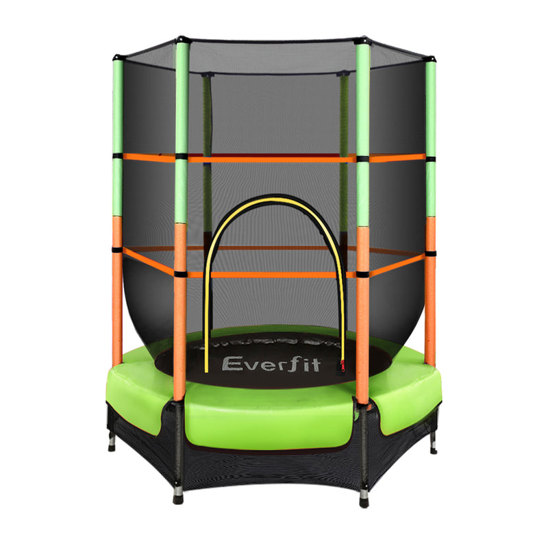 Danoz Sports - Everfit 4.5FT Trampoline for Kids w/ Enclosure Safety Net Rebounder Gift Green