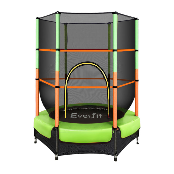 Danoz Sports - Everfit 4.5FT Trampoline for Kids w/ Enclosure Safety Net Rebounder Gift Green - Incl. Delivery