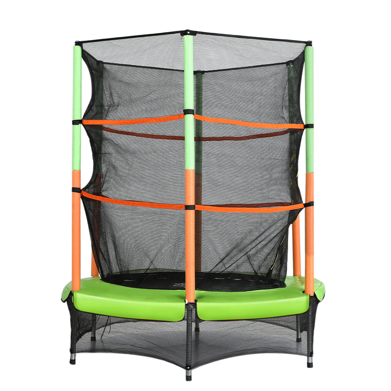 Danoz Sports - Everfit 4.5FT Trampoline for Kids w/ Enclosure Safety Net Rebounder Gift Green