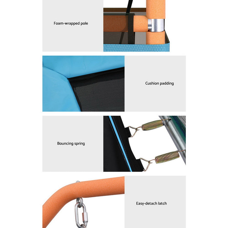 Danoz Sports - Everfit 6FT Trampoline for Kids w/ Enclosure Safety Net Swing Rectangle Orange