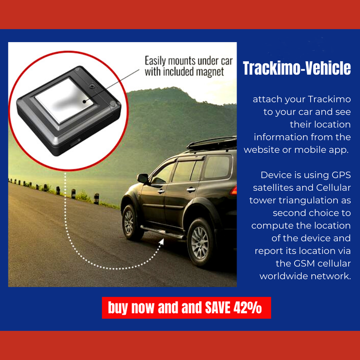 Global tracking with TrackimoVehicle 4G Tracking Device. Built-in SIM card, Wi-Fi, Bluetooth, GPS, Wire-Kit Included -