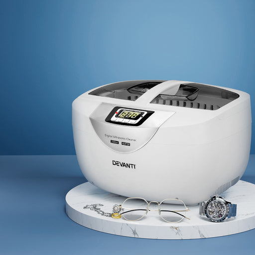 Experience the power of Danoz Direct - Devanti 2500ml Ultrasonic Cleaner Heater for sparkling clean jewellery and glasses!