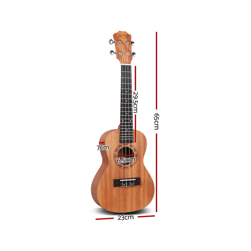 Danoz Direct - Alpha 26" Ukulele Natural Mahogany Tenor Beginner Gift w/ Carry Bag