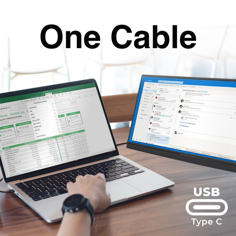 Danoz DeviceSmart – Your Second Screen, Anywhere! Laser 15.6" Full HD Portable Monitor with USB-C & HDMI, IPS Display, Built-in Speakers & Adjustable Stand 🖥️💻✨