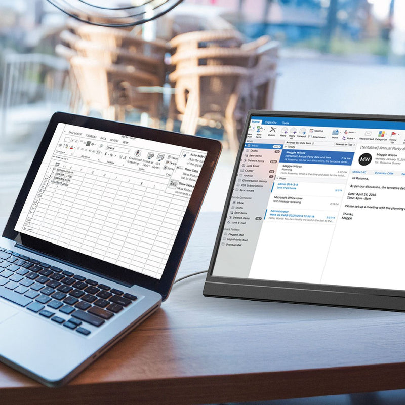 Danoz DeviceSmart – Your Second Screen, Anywhere! Laser 15.6" Full HD Portable Monitor with USB-C & HDMI, IPS Display, Built-in Speakers & Adjustable Stand 🖥️💻✨