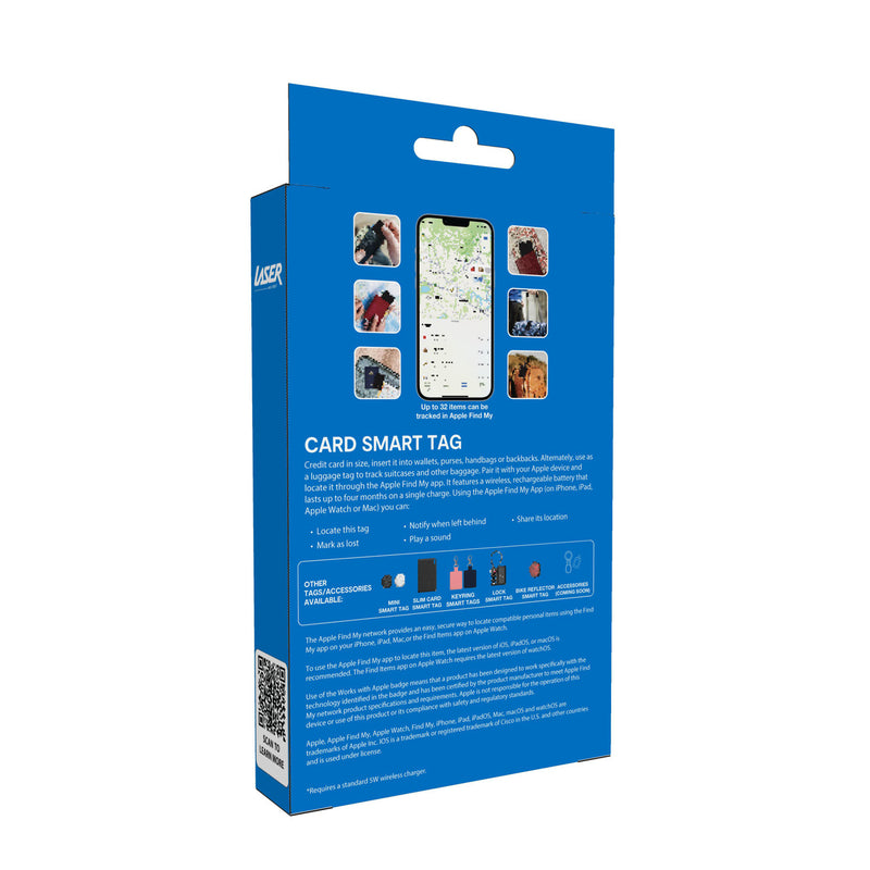 Danoz Smart - Laser Smart Card tracking with Apple Find My & Wireless Charging