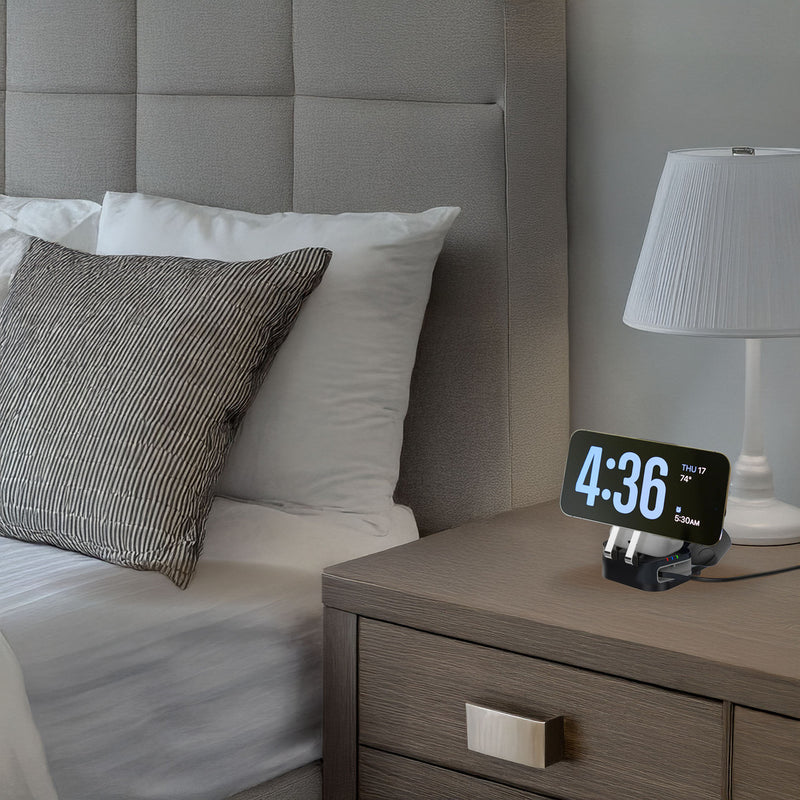 Danoz ChargeSmart 3 in 1 Foldable Wireless Charging Stand Black with retractable USB cable