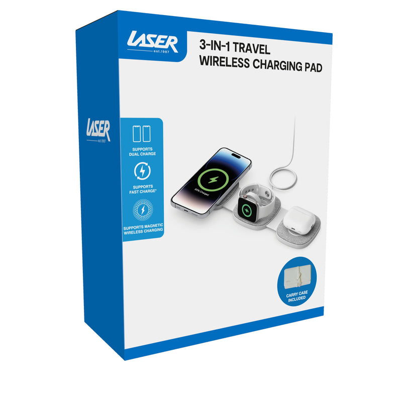 Danoz Smart - Laser 3-in-1 Travel Wireless Charging Pad for Apple