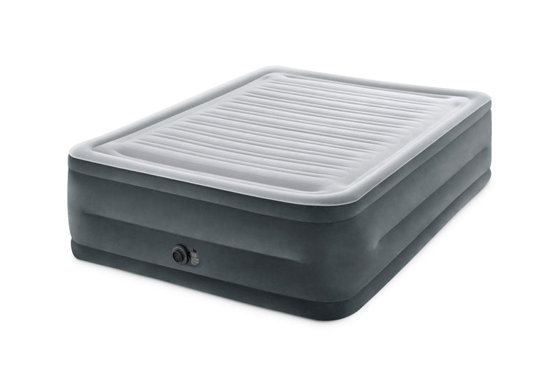 Danoz Outdoors -INTEX Queen Dura-Beam Comfort Plush Air Mattress w/ Built-In USB Electric Pump 64418
