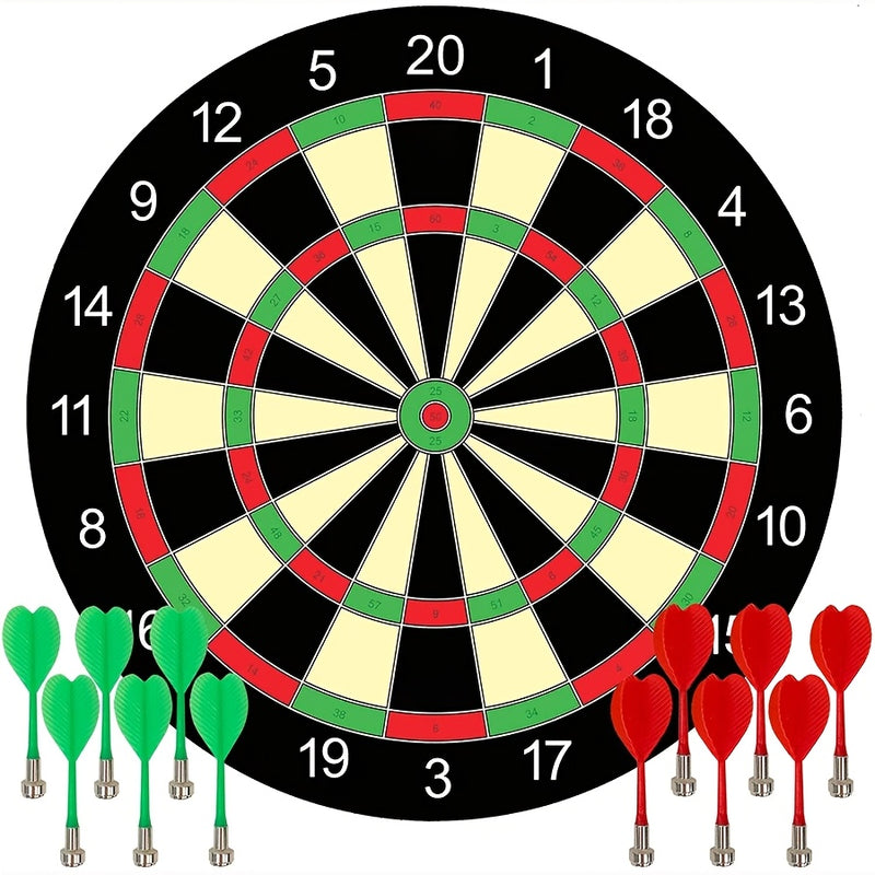 Danoz 17-inch Red and Green Magnetic Dartboard, 40.5 cm in Diameter, Includes 12 Strong Magnetic Darts and Damage-Free Hooks, Safe and Portable for Both Entertainment and Competition.