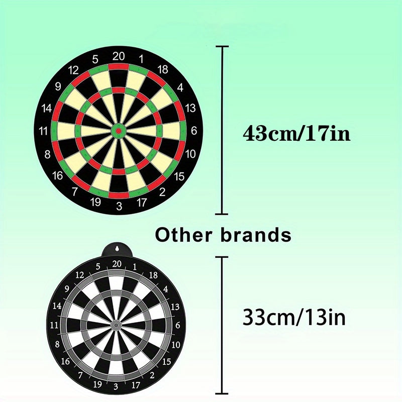 Danoz 17-inch Red and Green Magnetic Dartboard, 40.5 cm in Diameter, Includes 12 Strong Magnetic Darts and Damage-Free Hooks, Safe and Portable for Both Entertainment and Competition.