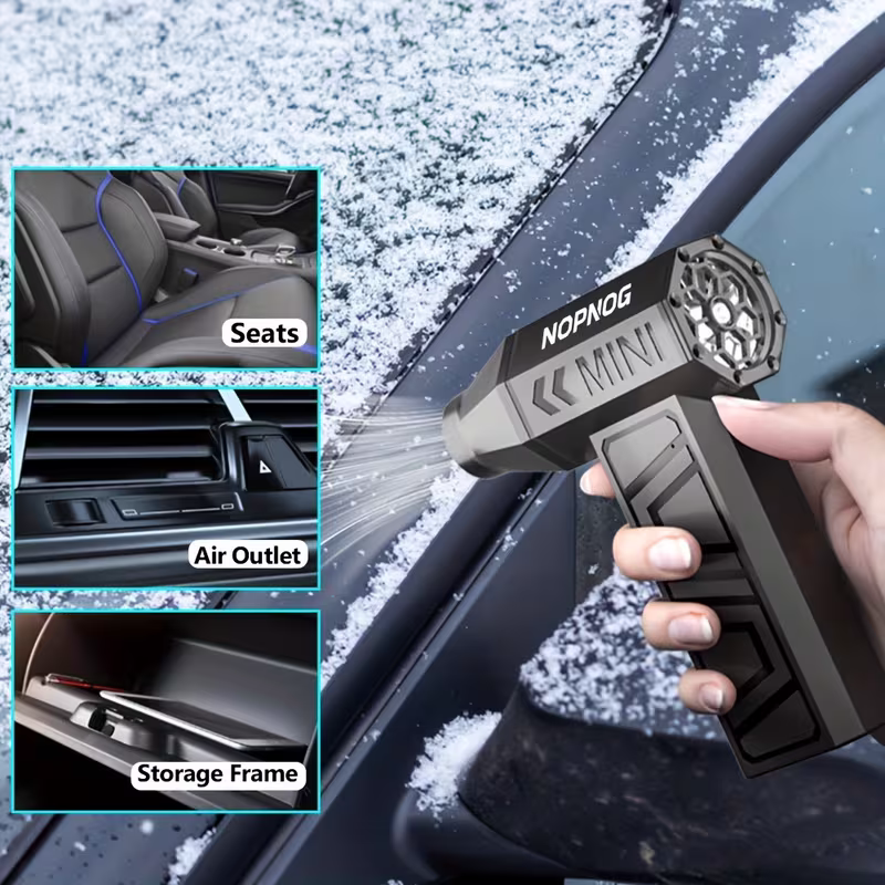 Danoz CleanSmart - Wireless turbojet dust collector, 130,000 RPM power, lightweight ABS jet hair dryer, a multi-scenario cleaning tool for home, office, car and camping