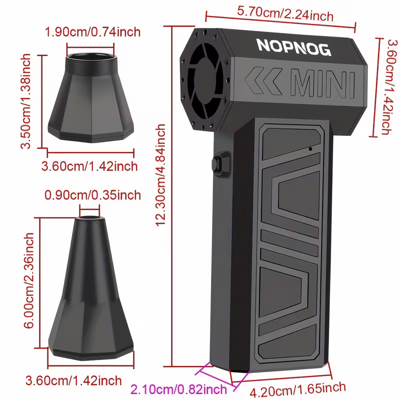 Danoz CleanSmart - Wireless turbojet dust collector, 130,000 RPM power, lightweight ABS jet hair dryer, a multi-scenario cleaning tool for home, office, car and camping