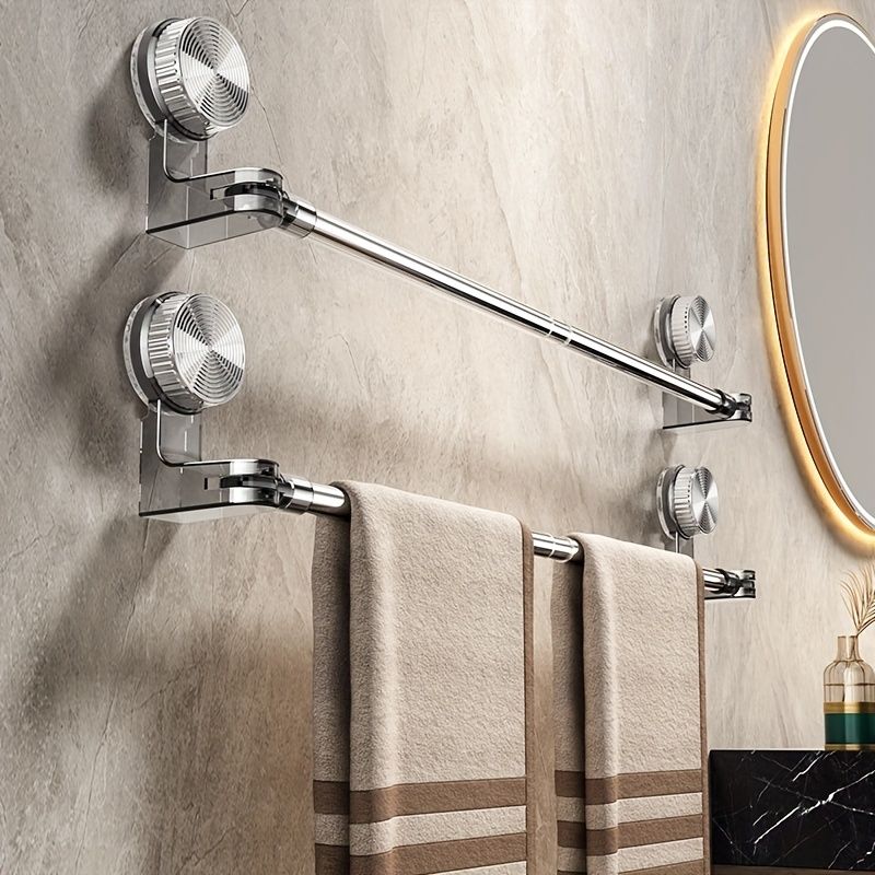 🚿 Danoz BathroomSmart | Retractable Stainless Steel Suction Cup Towel Rack | No Drilling | Strong Hold | Shower, Balcony & Bathroom Storage