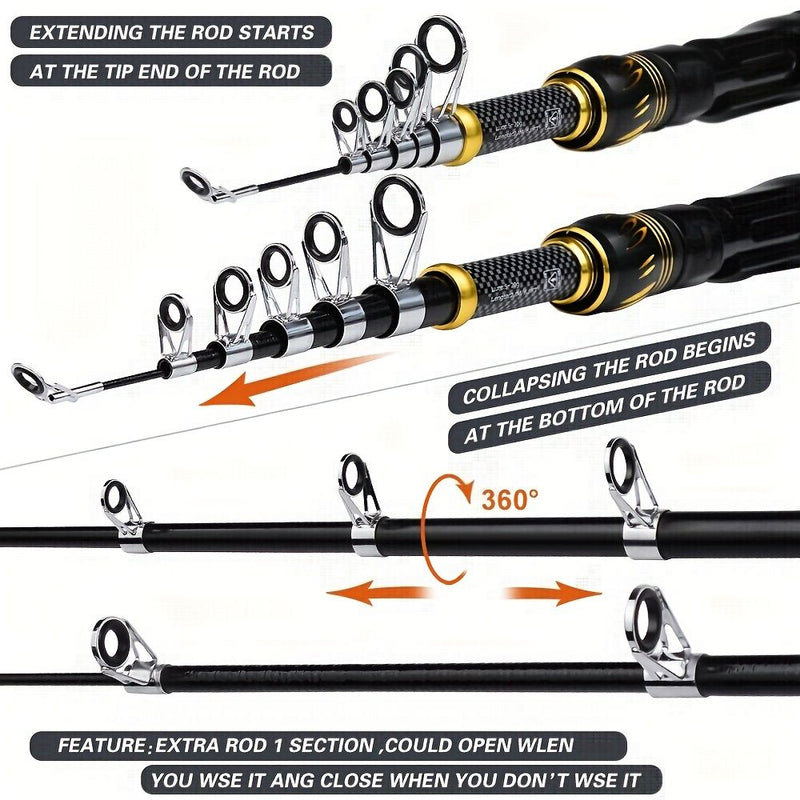 🎣 Danoz FishSmart | Proberos Complete Fishing Rod & Reel Set | 2.4M Rod | Spinning Reel | Line, Lures, Hooks & Carry Bag Included | Free AU Postage