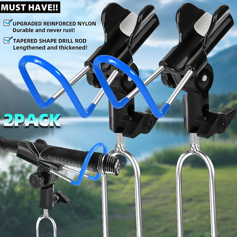 🎣 Danoz FishSmart | Universal All-Terrain Fishing Rod Holder | 420g | 360° Silicone Tube | 3-Pronged Ground Stake | Shore, Beach & Bank Fishing