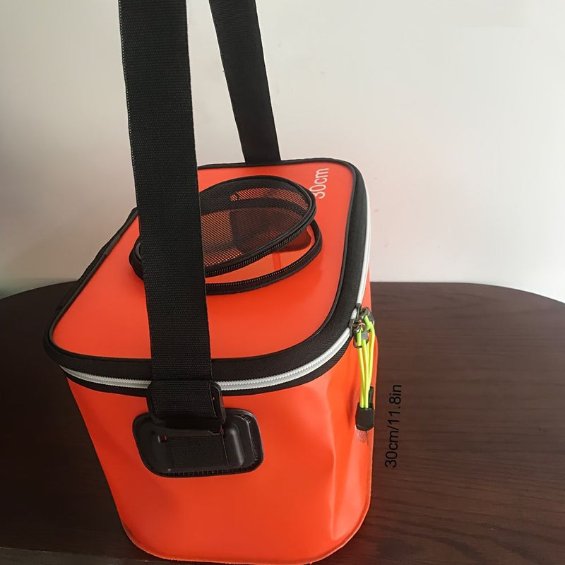 🗳️ Danoz FishSmart | Portable Foldable Live Fish Bucket | 30cm | EVA Waterproof | Mesh Zip Lid | Shoulder Strap | Fishing, Camping & Home Use