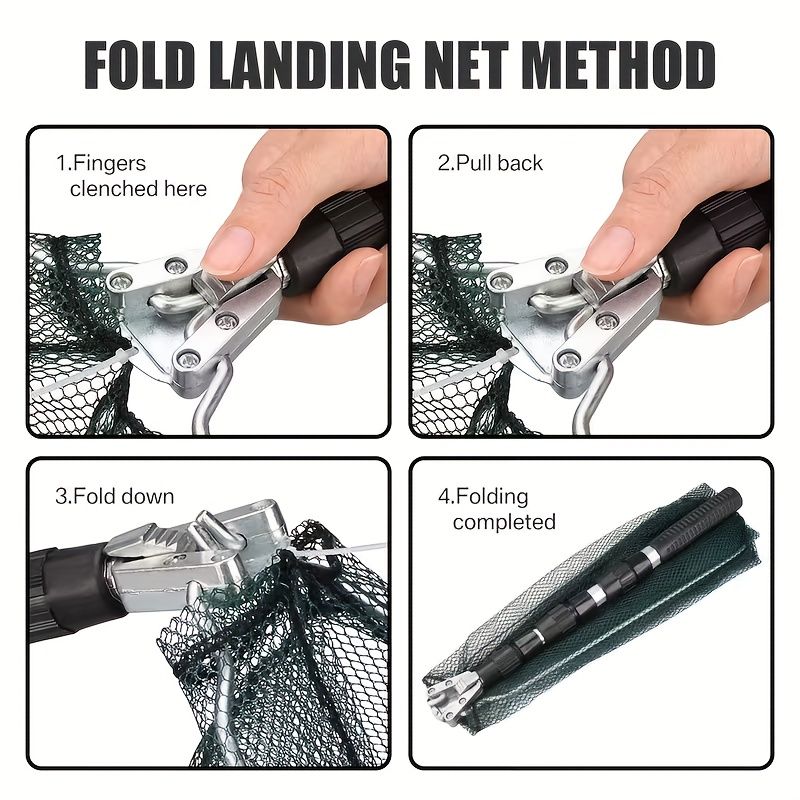 🎣 Danoz FishSmart | Telescopic Folding Fishing Net | 110–210cm Extending Handle | 40×30cm Net | Nylon Mesh | Kids & Adults | Free AU Postage