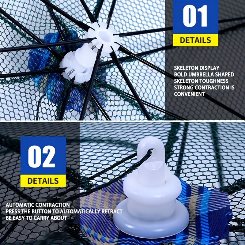 🎣 Danoz FishSmart | Foldable Umbrella Fish & Shrimp Trap Net | 94cm | Octagonal Multi-Entrance | Nylon Mesh | Fresh & Saltwater | Free AU Postage
