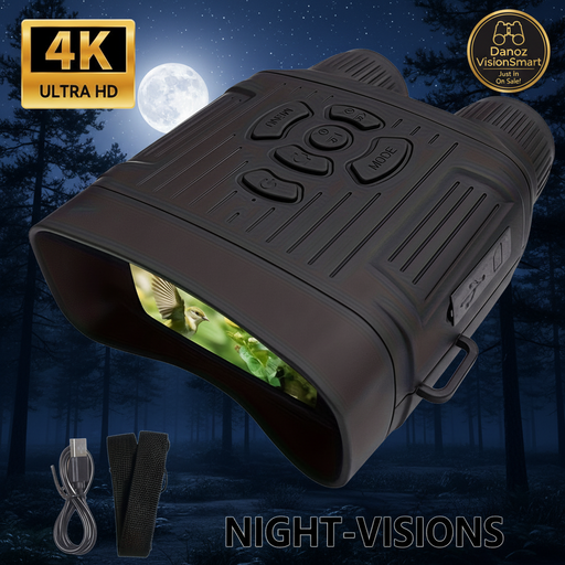 Black night-vision device with 4K Ultra HD label on a white background