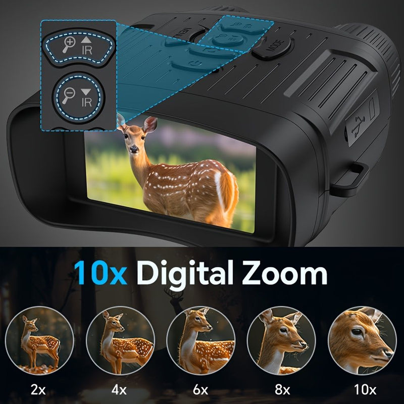 🔭 Danoz VisionSmart | 4K Night Vision Binoculars | 36MP | 10x Magnification | Infrared | HD Screen | USB Rechargeable | 100% Dark Vision