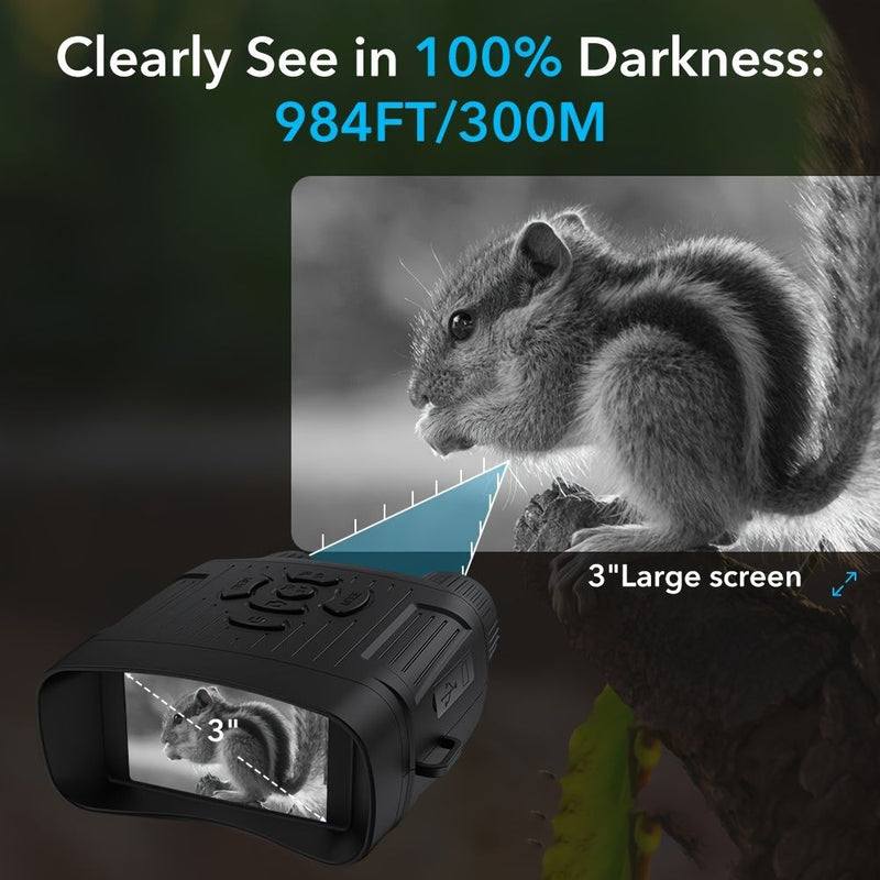 🔭 Danoz VisionSmart | 4K Night Vision Binoculars | 36MP | 10x Magnification | Infrared | HD Screen | USB Rechargeable | 100% Dark Vision